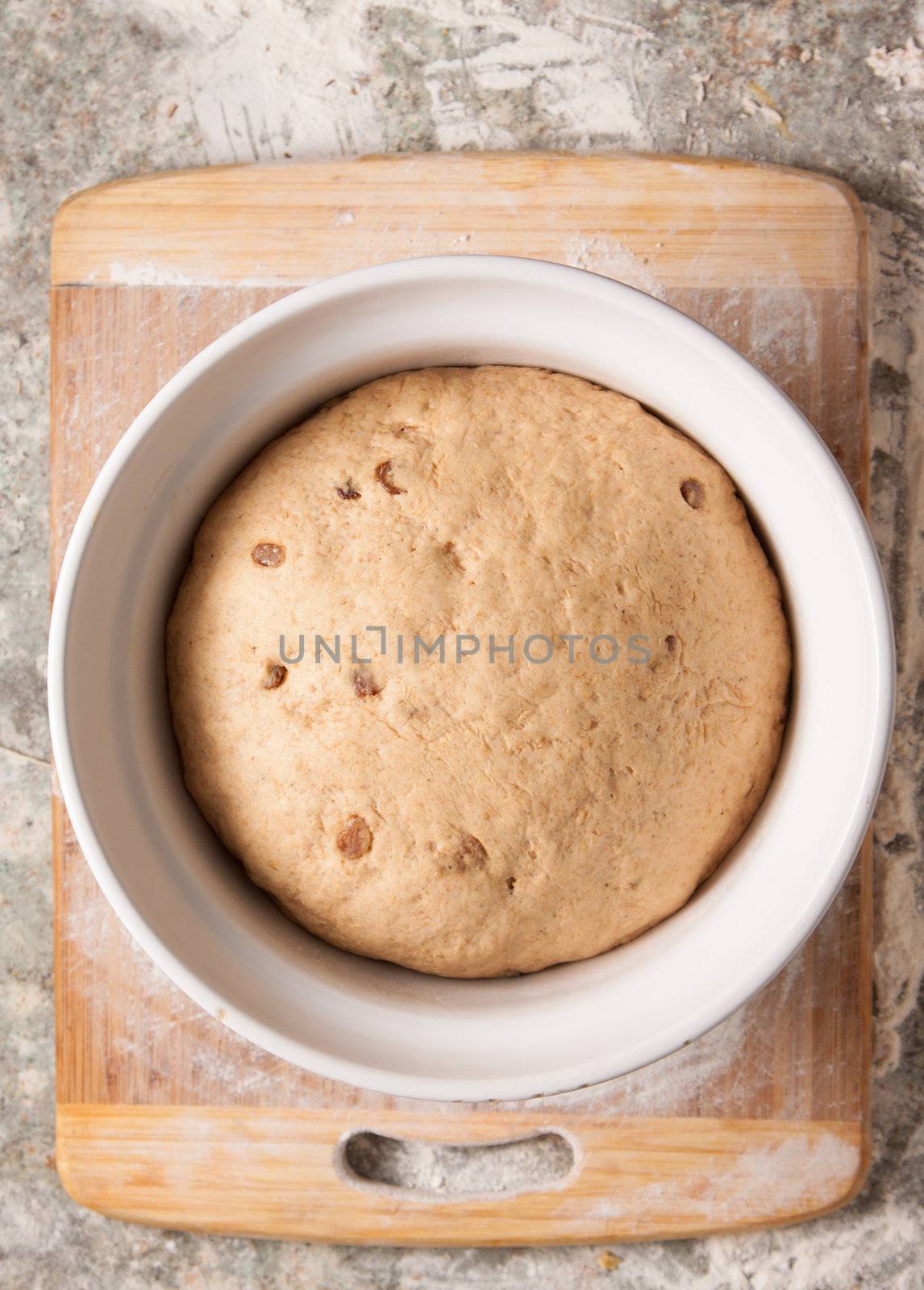 Dough rising in a bowl by Jaykayl