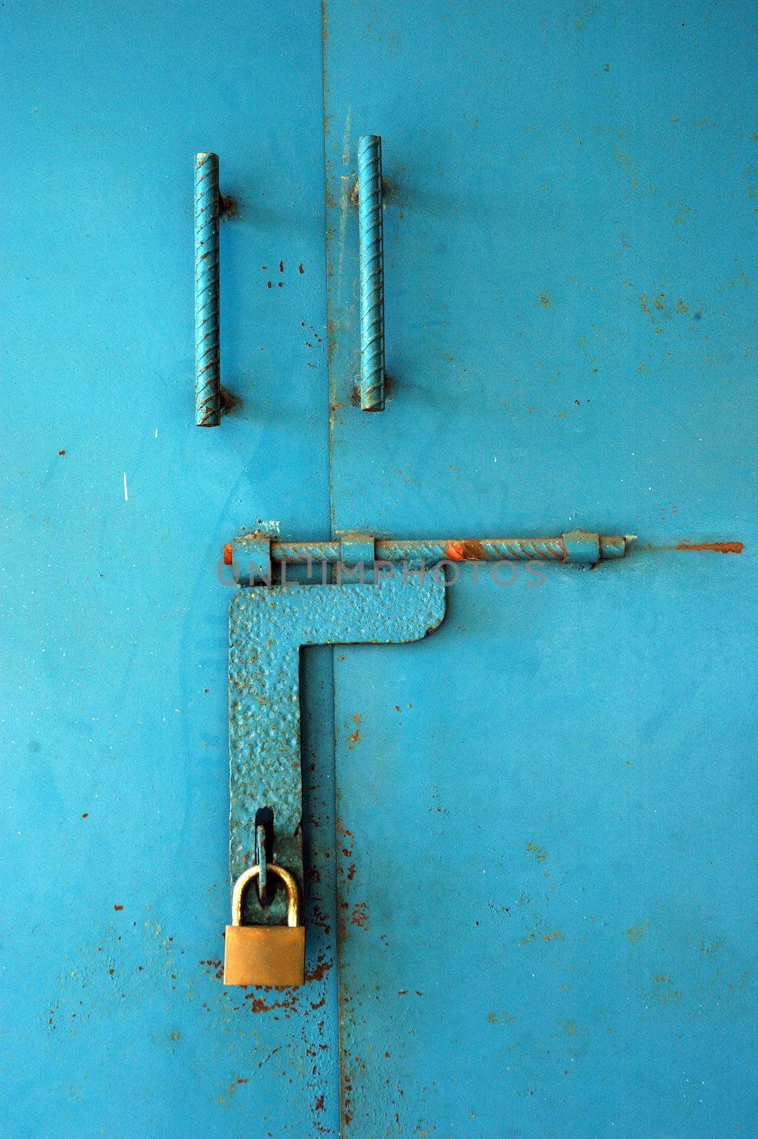blue iron door locked