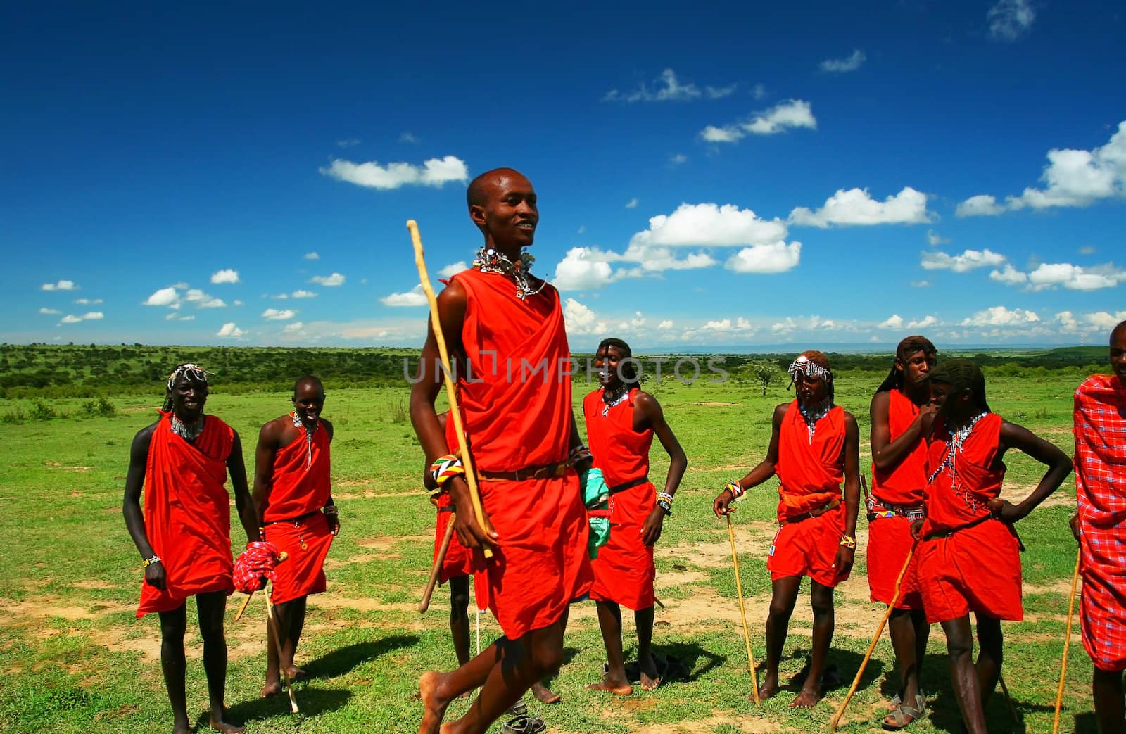 Masai warrior dancing traditional dance by Anna_Omelchenko