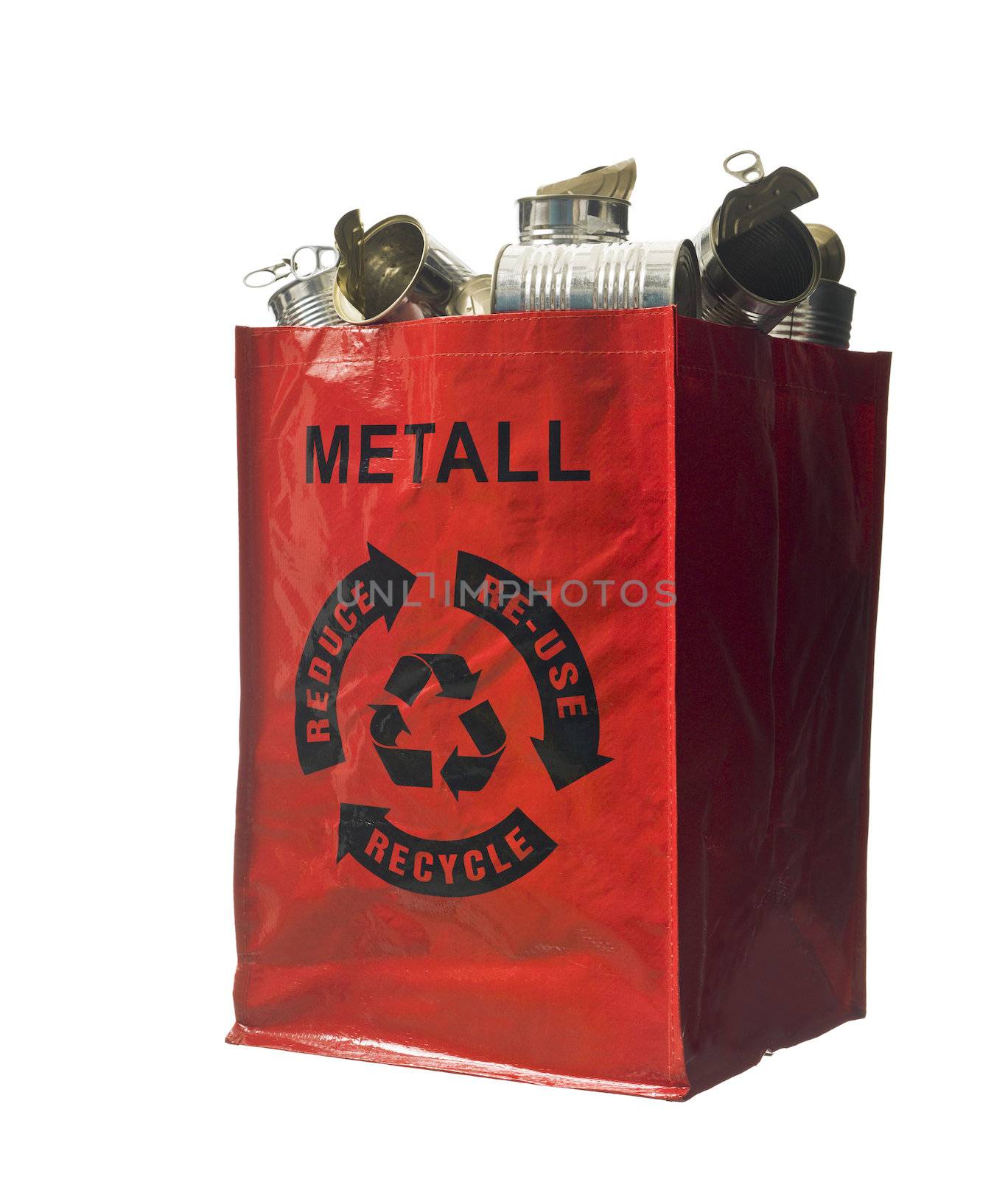 Red bag with methal recycling