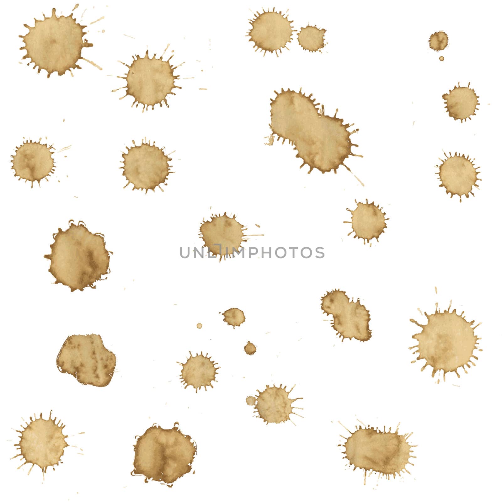 Stains Set, Isolated On White Background, Vector Illustration