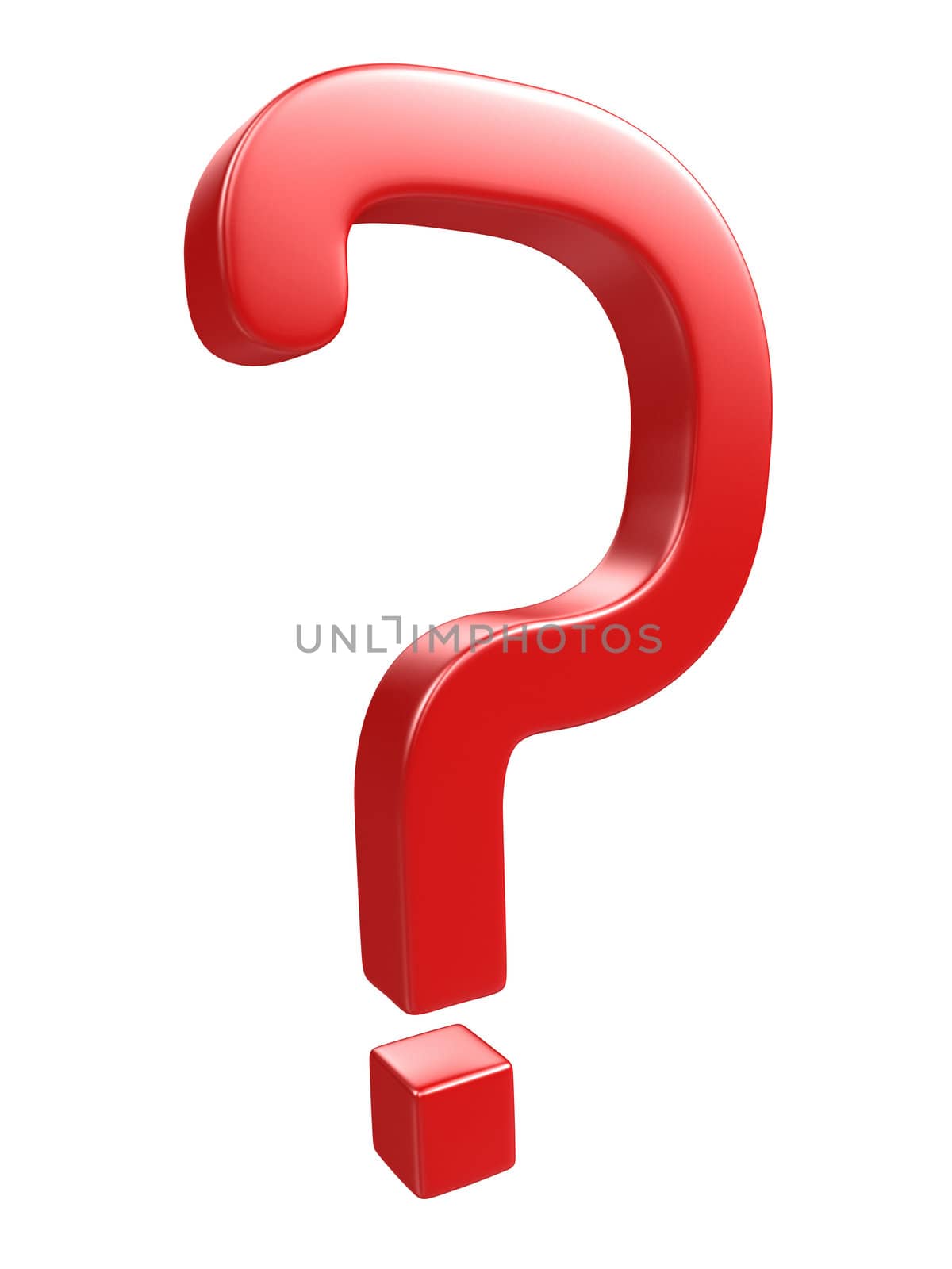 Red question mark on a white background