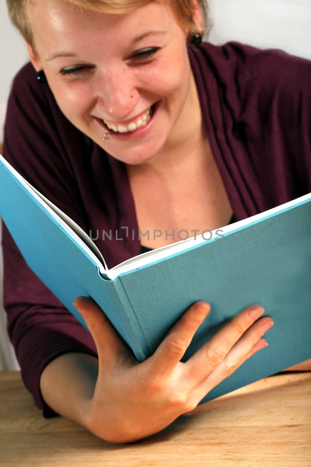 girl is reading a book