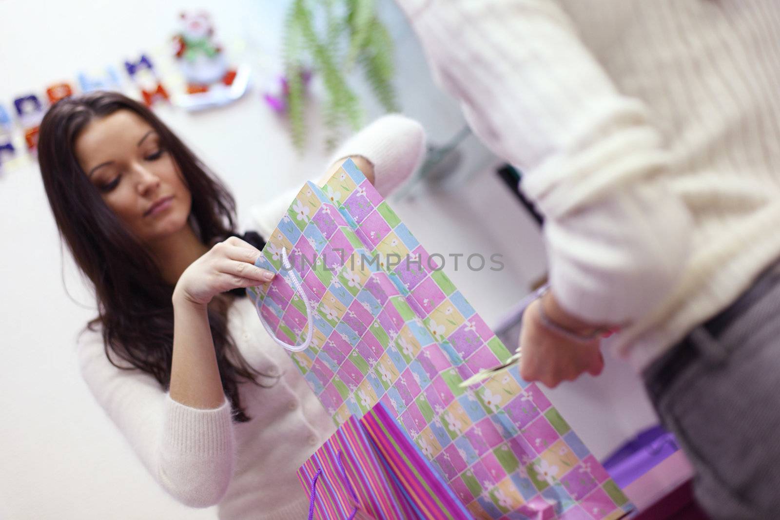 happy woman buy clothes in shop