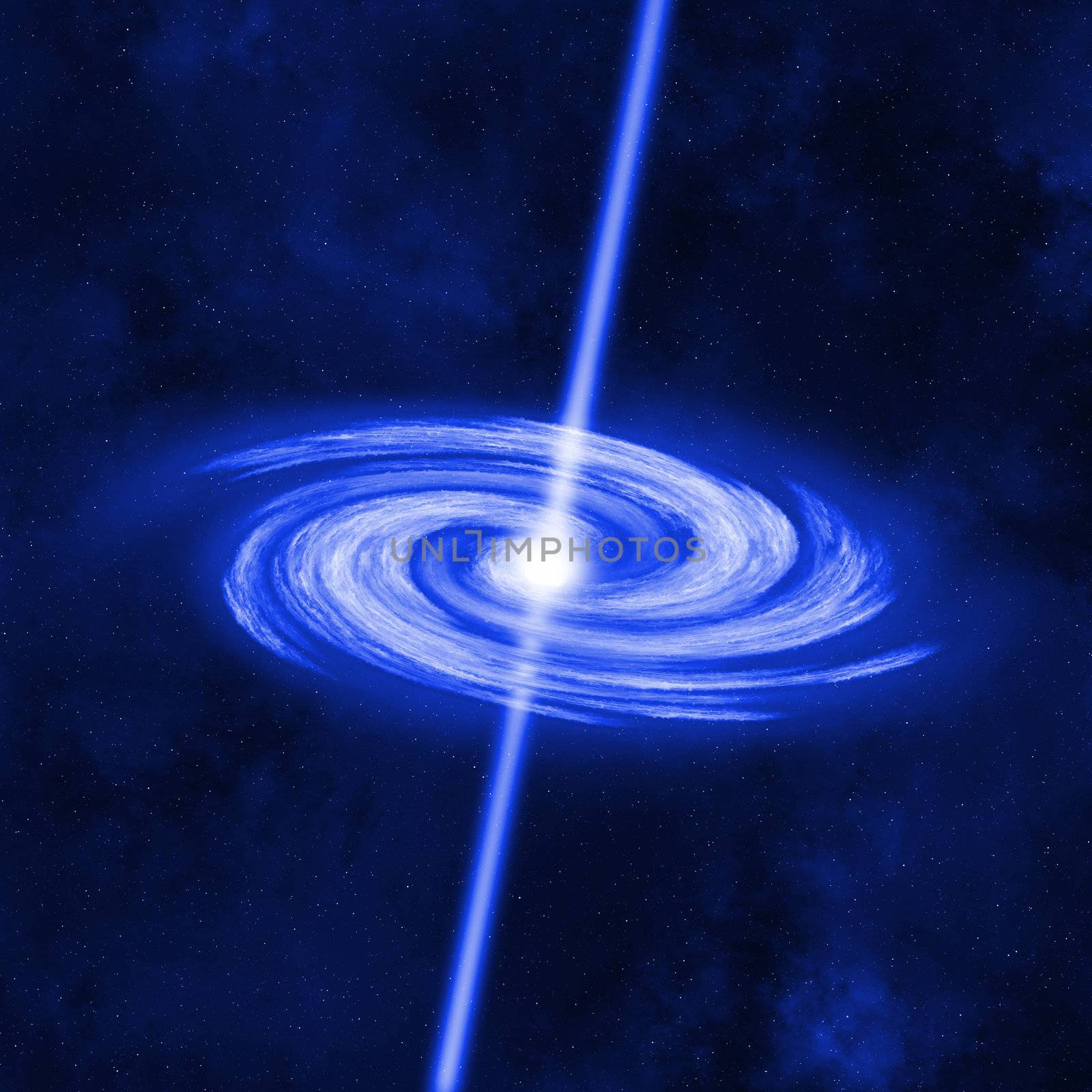 Black Hole Absorbs Remnants of a Matter Star, Nebula background