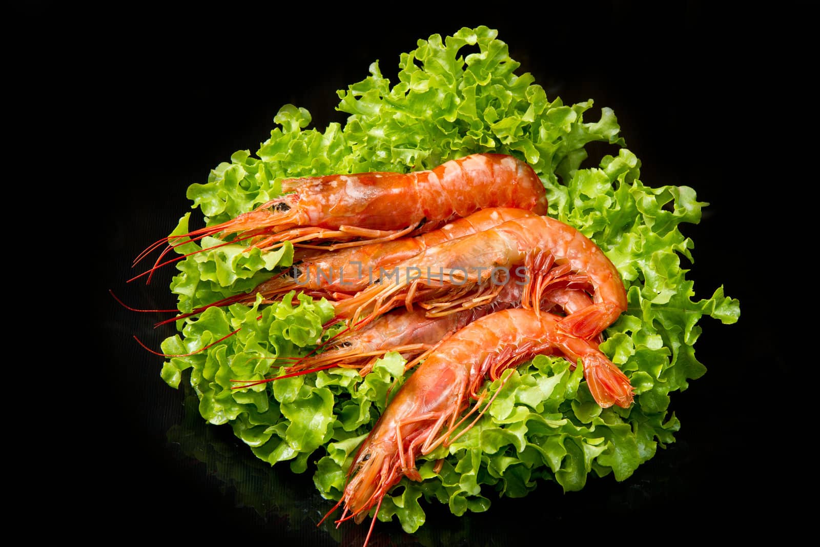 prawns with fresh salad 
