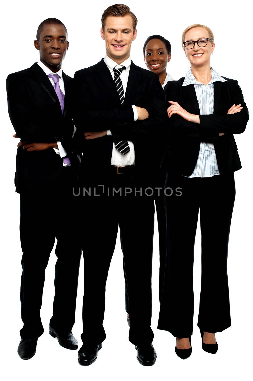 Group of business people, arms crossed by stockyimages