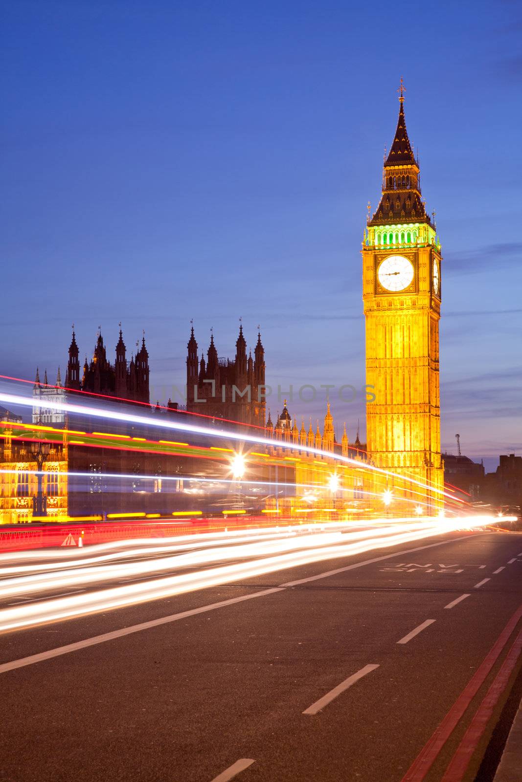 Landscape of Big Ben and Palace of Westminster London England UK