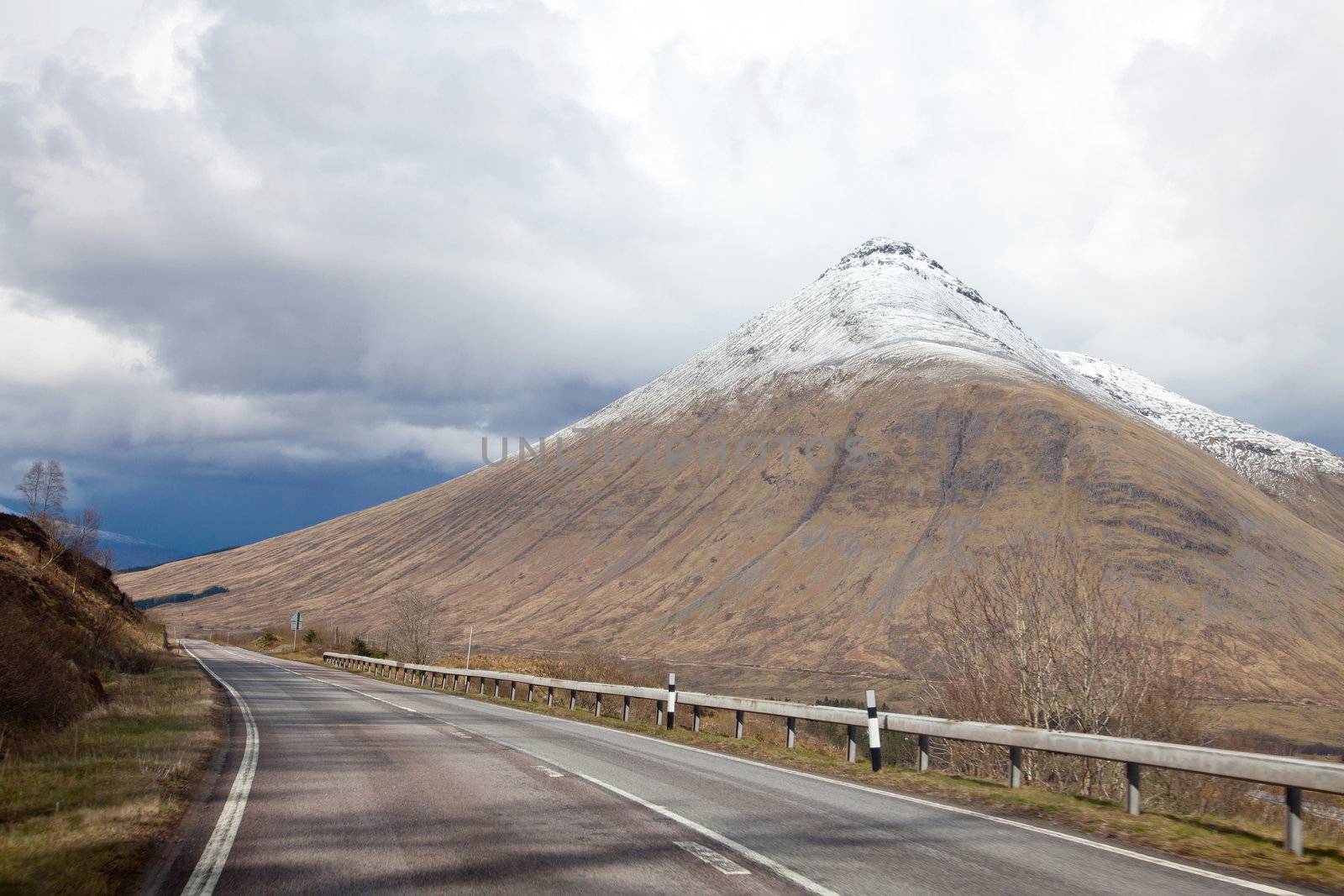 Countryside Road in Highlands Scotland UK