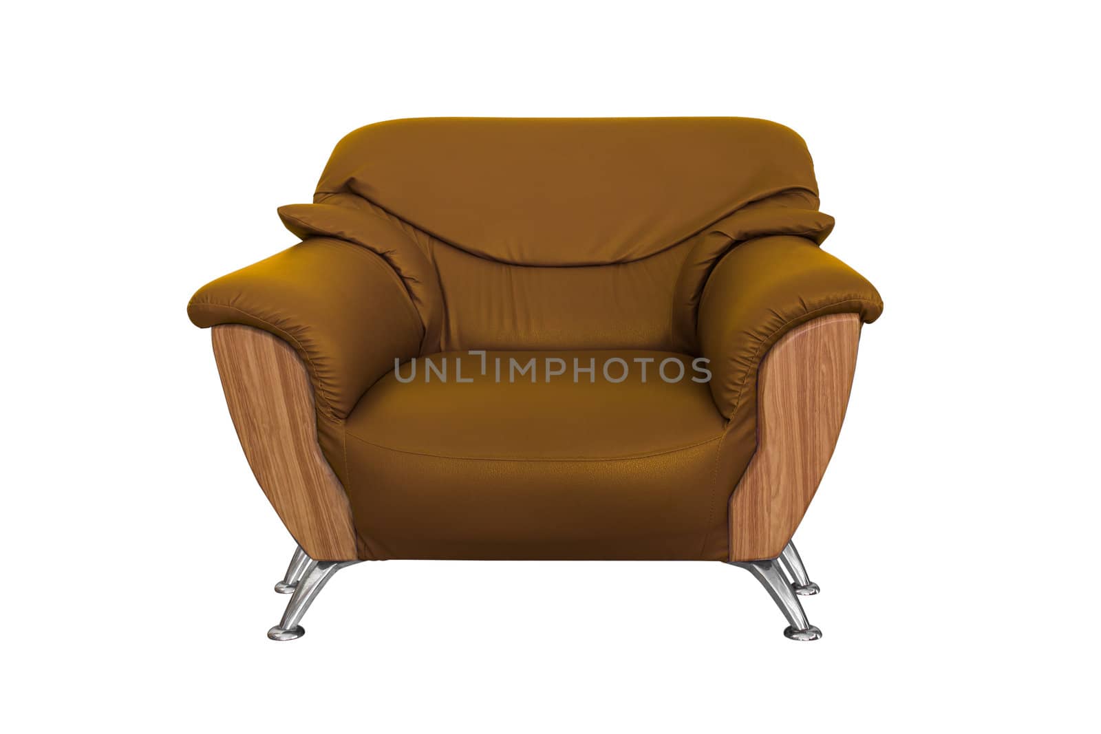 Modern brown  sofa isolated on white background