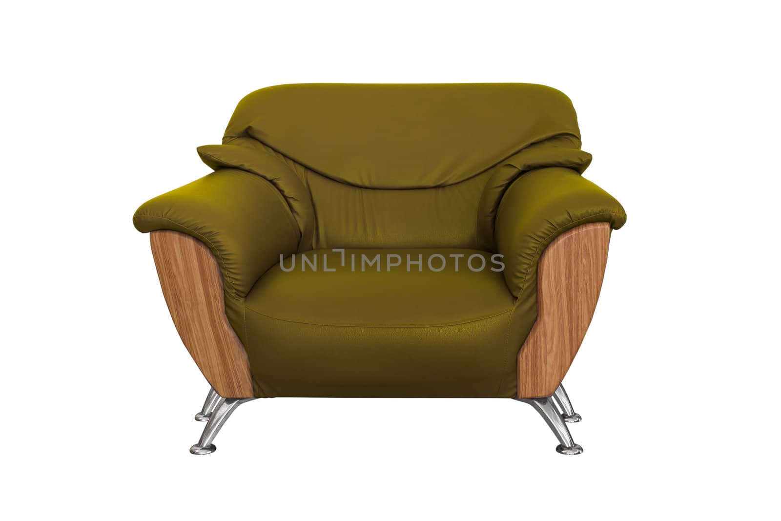 Modern green  sofa isolated on white background