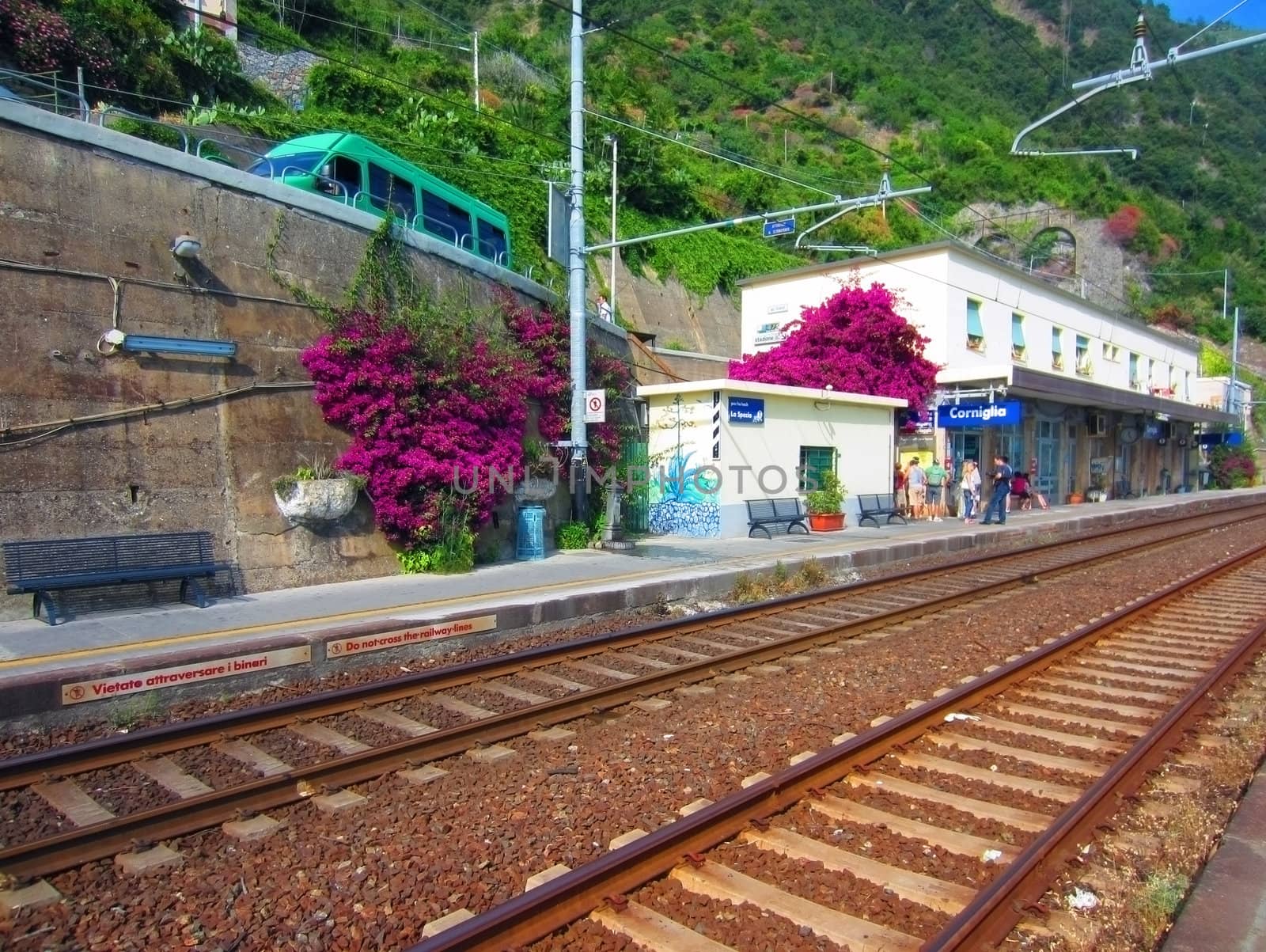 Railroad station on Italian coast                            