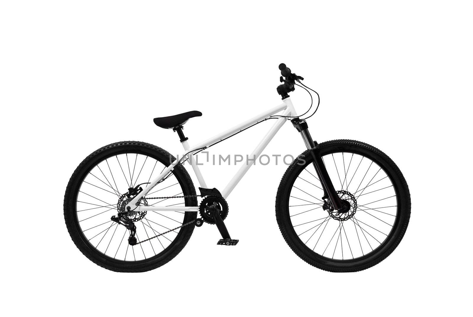 mountain bike isolated on white background