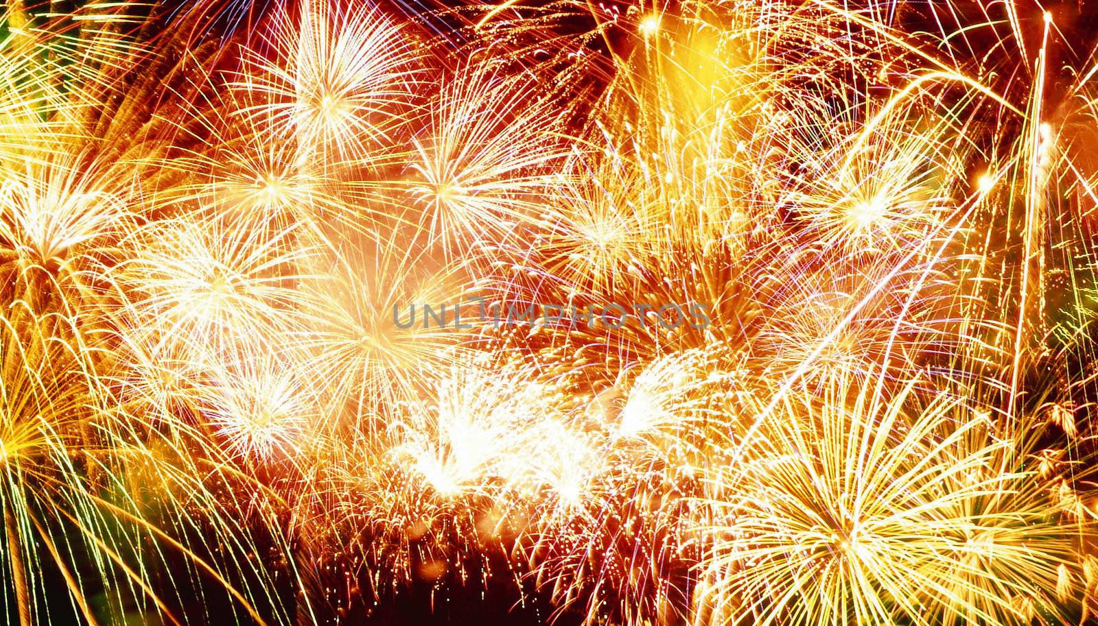 Firework streaks in the night sky