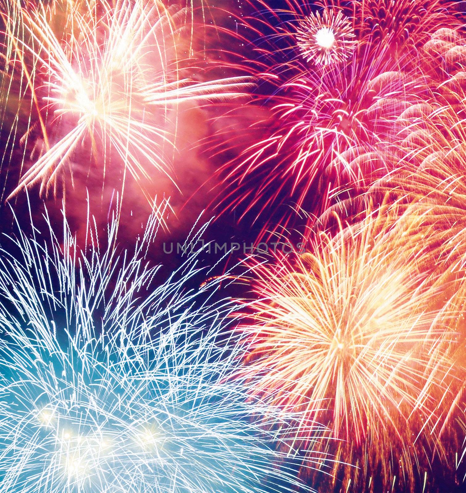 fireworks in the night sky