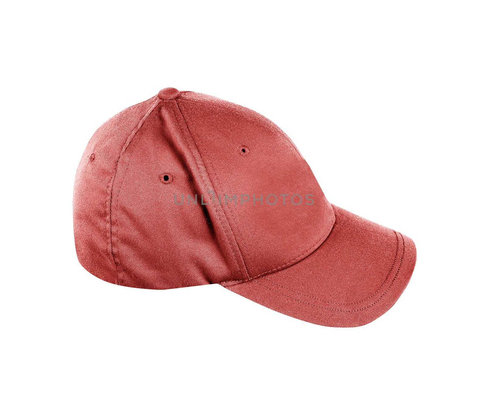 red basebll cap shot on white background
