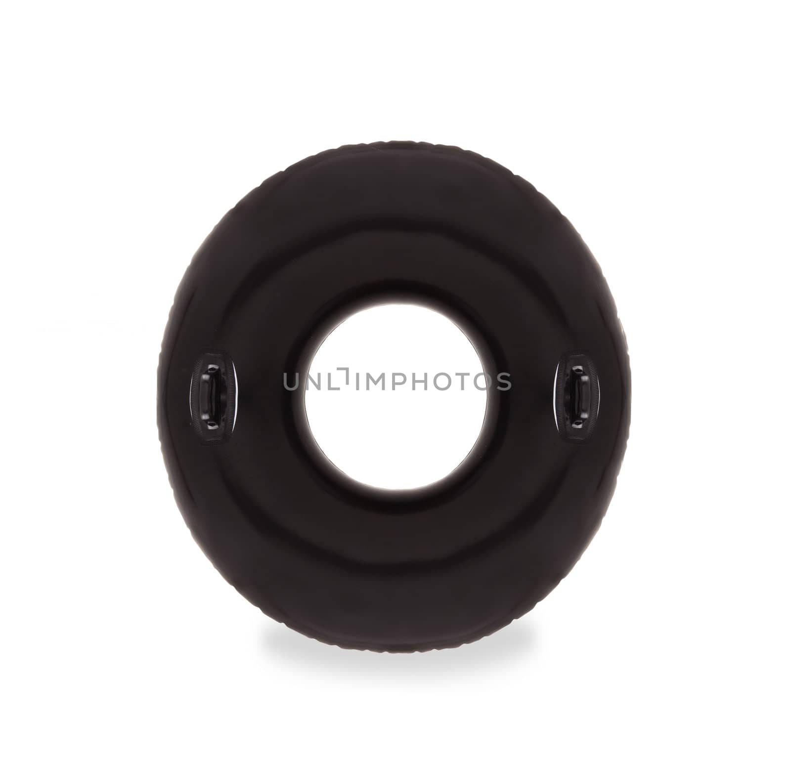 Black elastomeric ring isolated on a white background