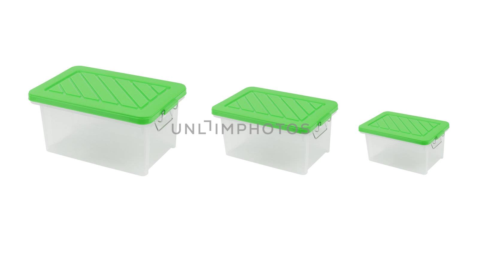 plastic containers isolated on white