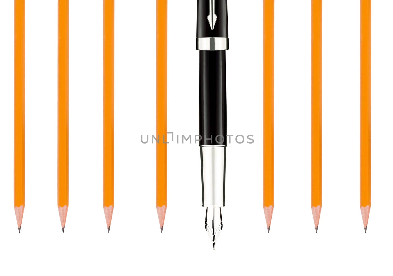 pencils and pen - concept