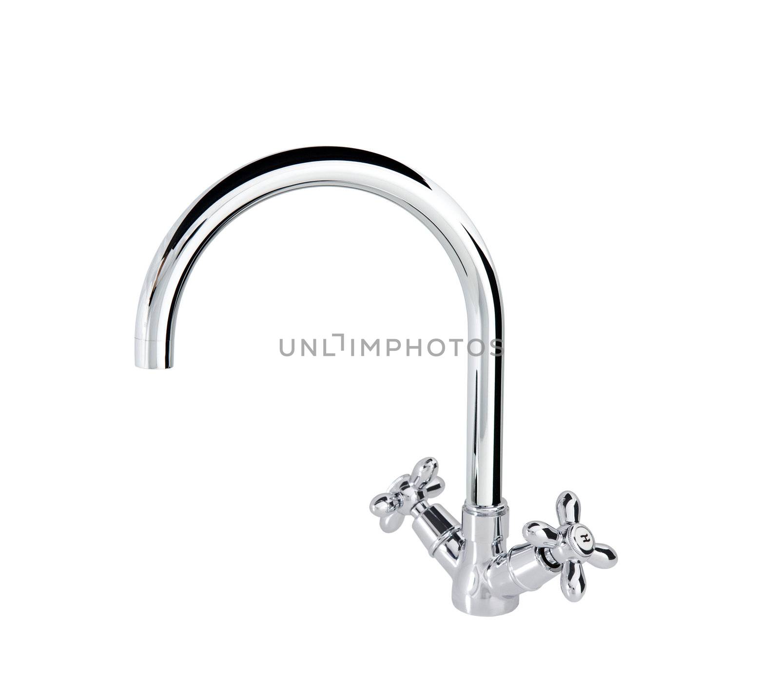 Chrome tap isolated on white background