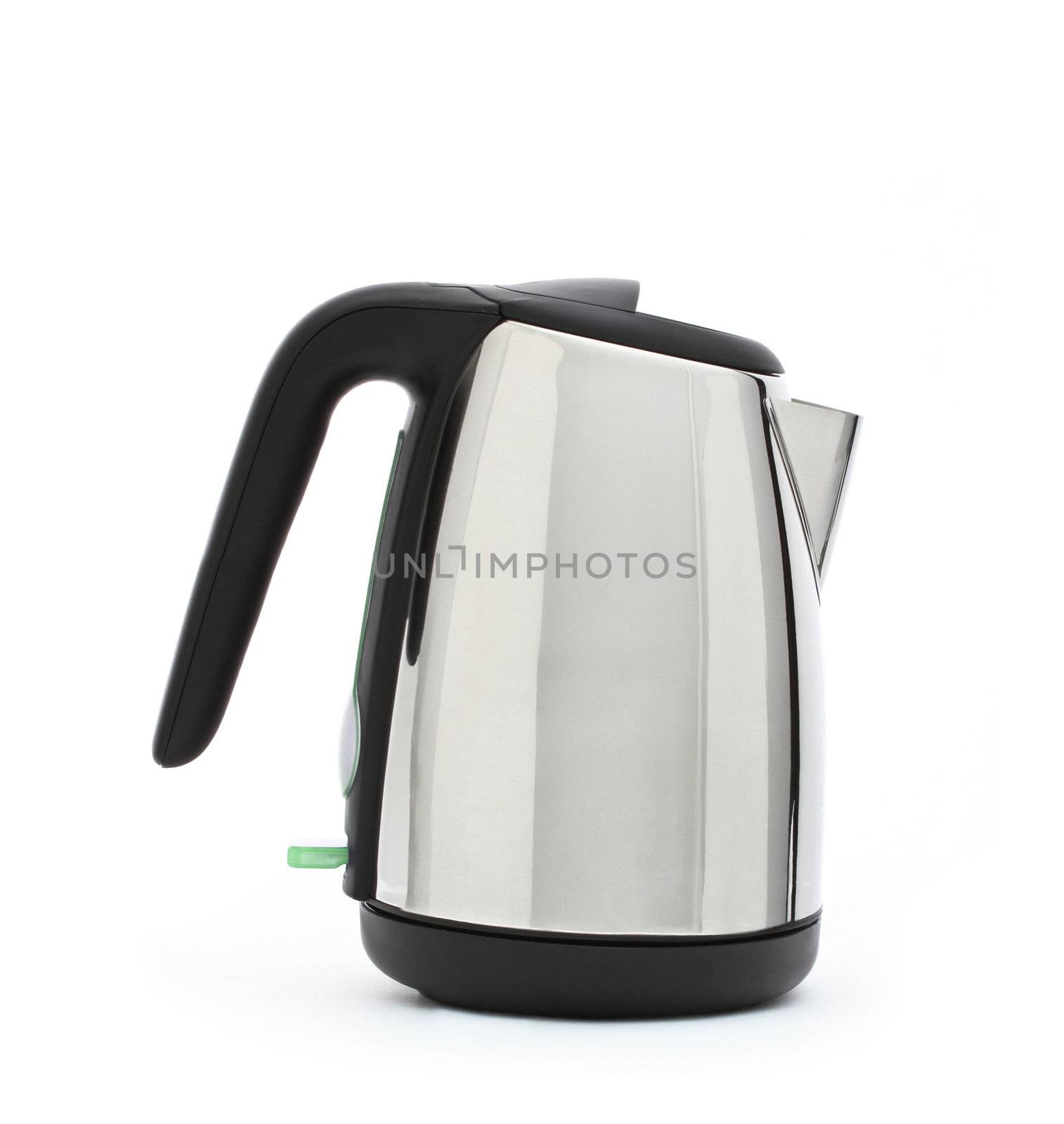 Stainless steel electric kettle isolated on white