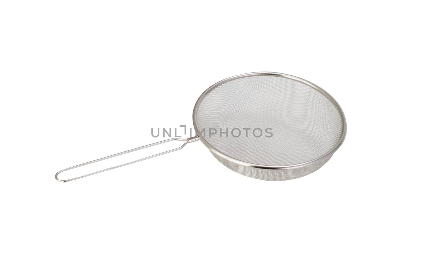 Empty metal tea infuser isolated