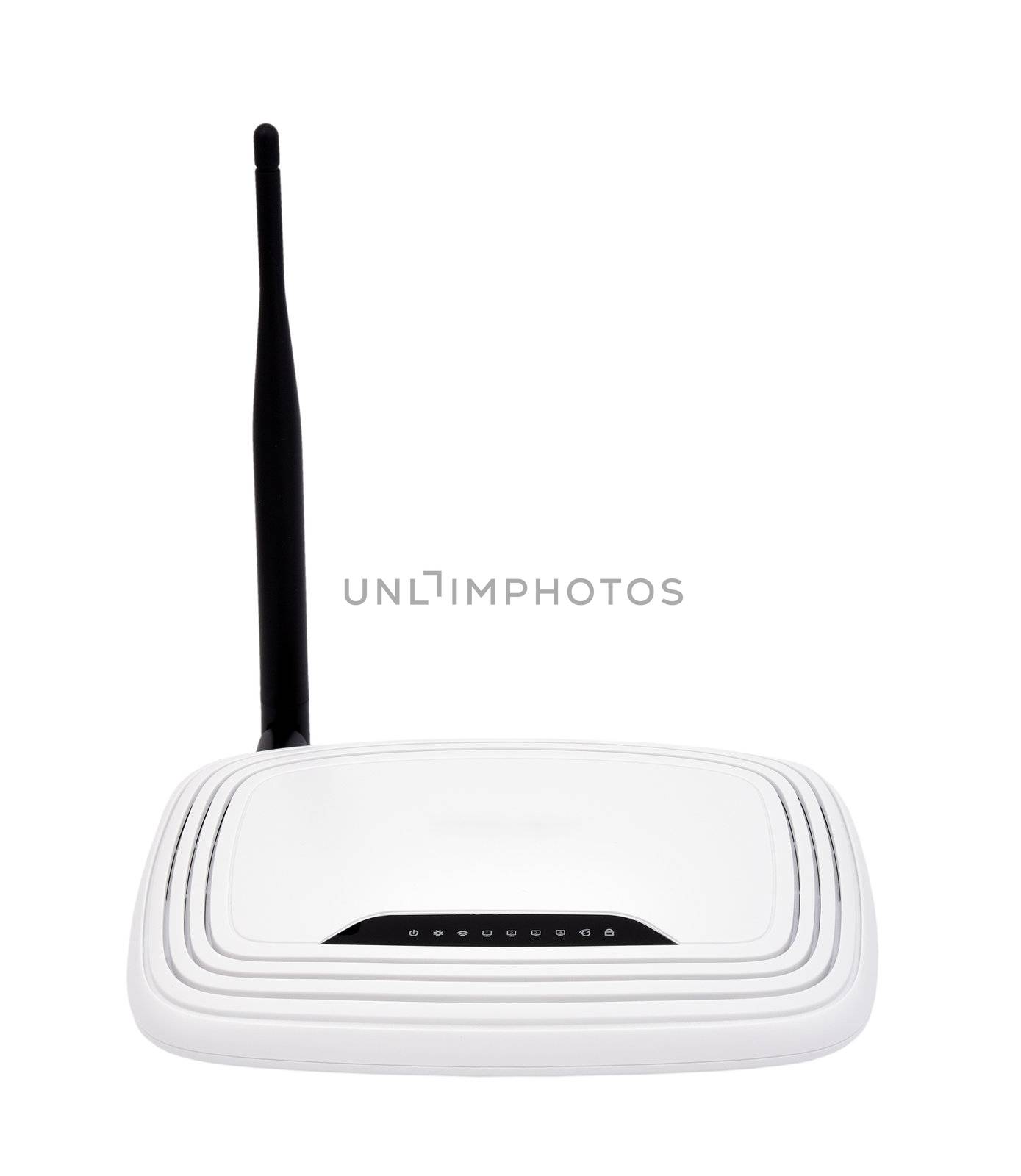 Wireless router on a white background