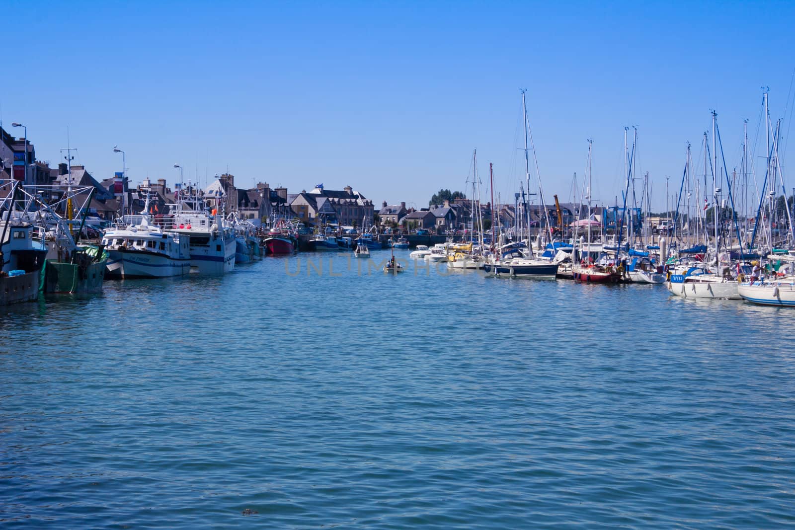 Yachts and fishing boats in a french port