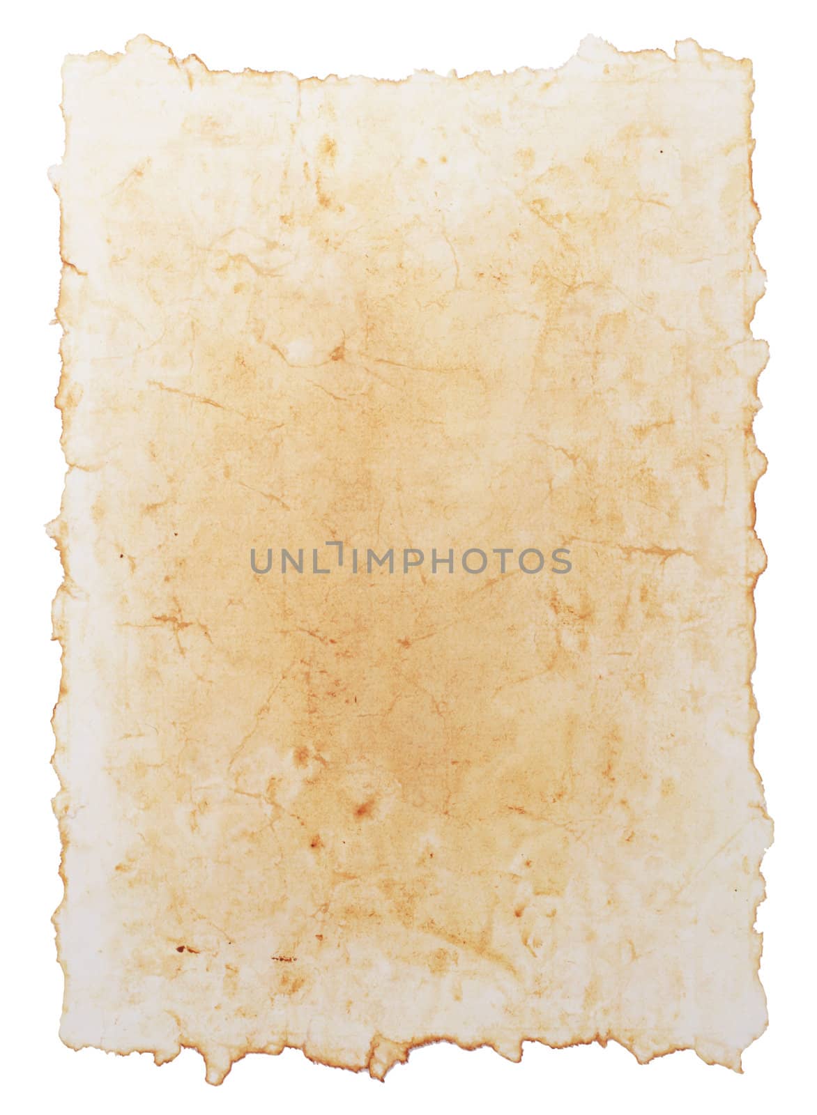 Old paper isolated on white background