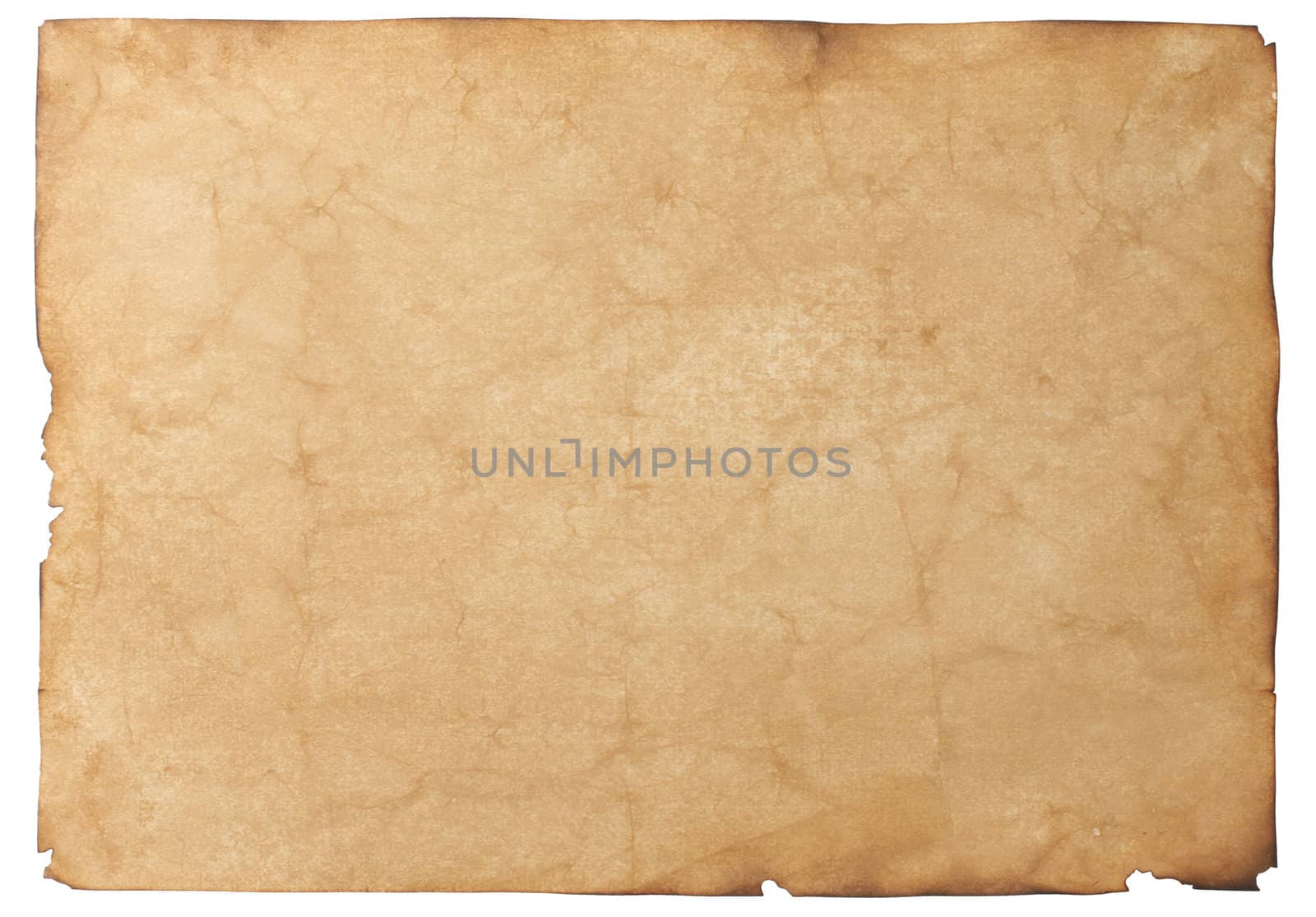 Old paper isolated on white background
