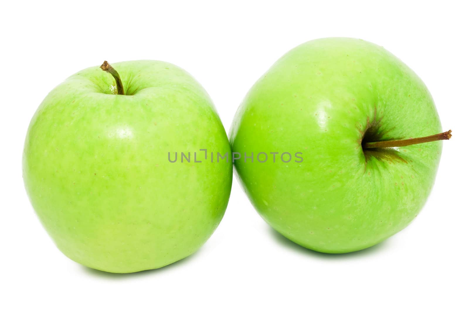 Green apples isolated on white