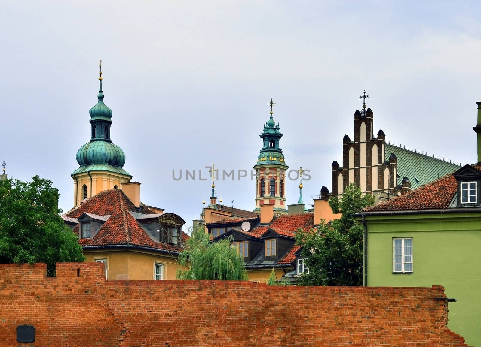 View on the Old Town Warsaw roofs.