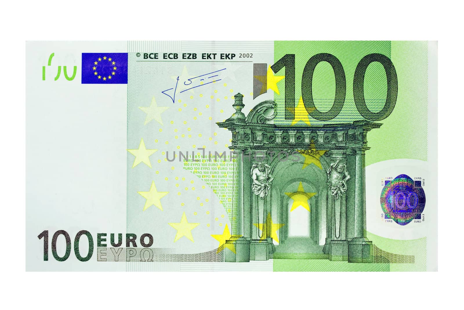100 Euro banknote, european currency background