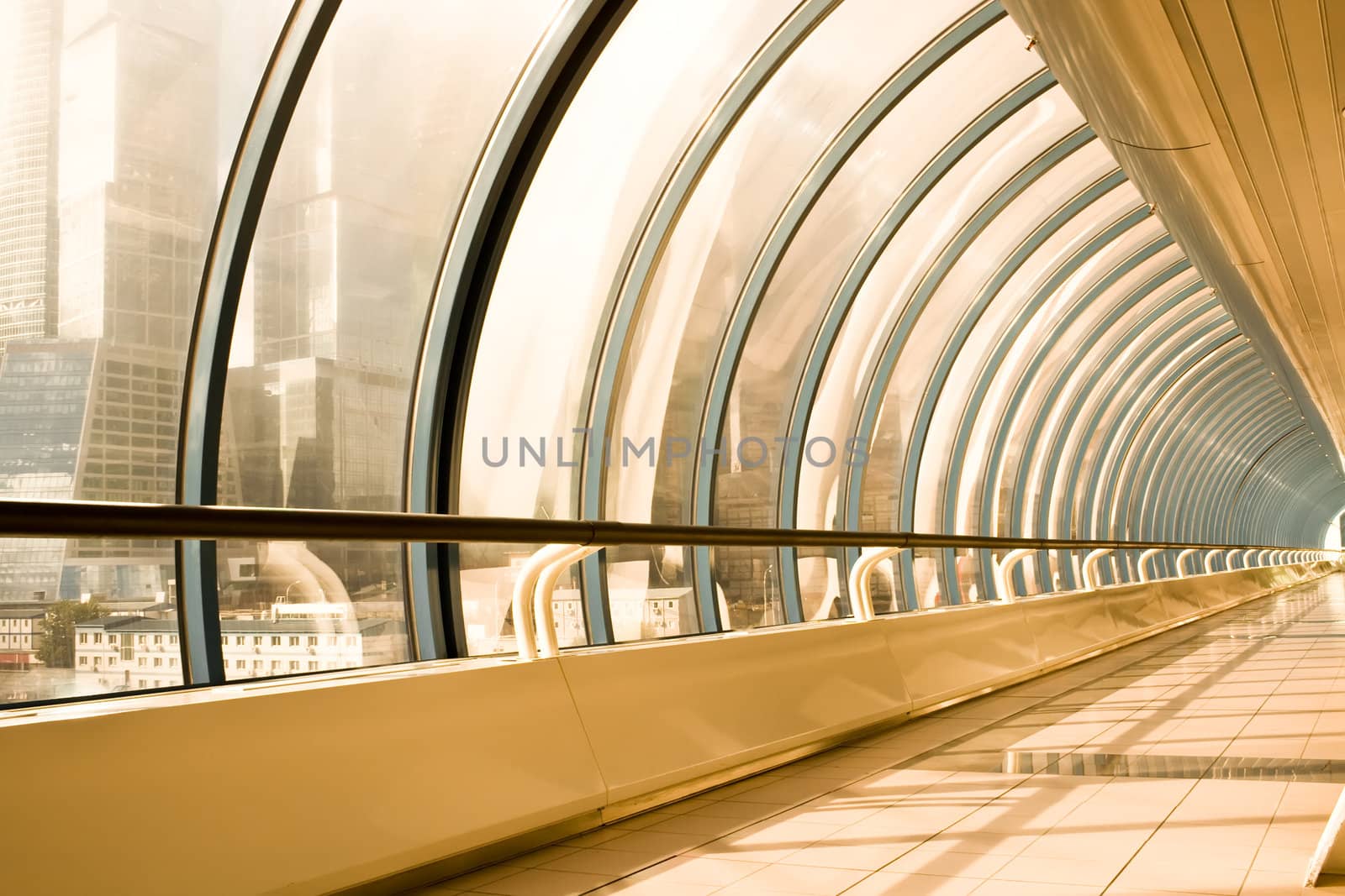 Modern bridge near the International Business Center, Moscow