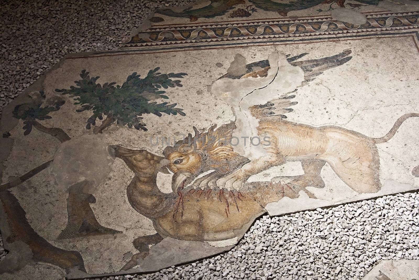 Byzantine fresco on the floor of Emperors Palace, Istanbul