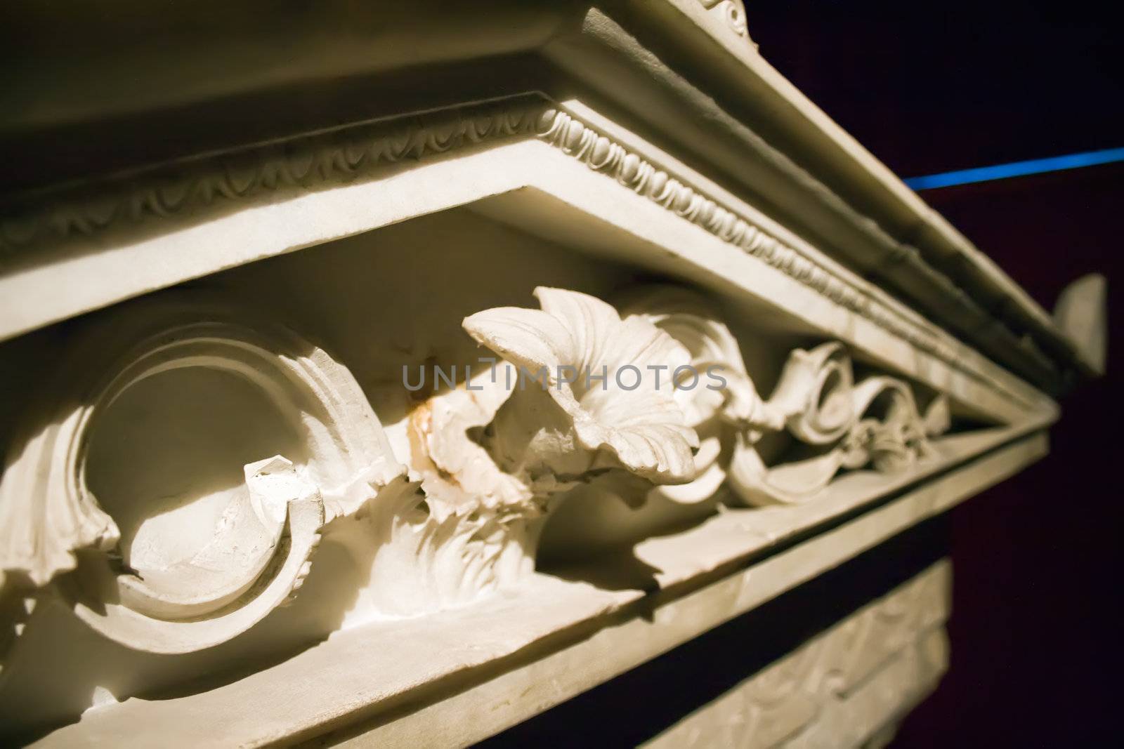 Ancient flower bas-relief in the historic museum of Istanbul