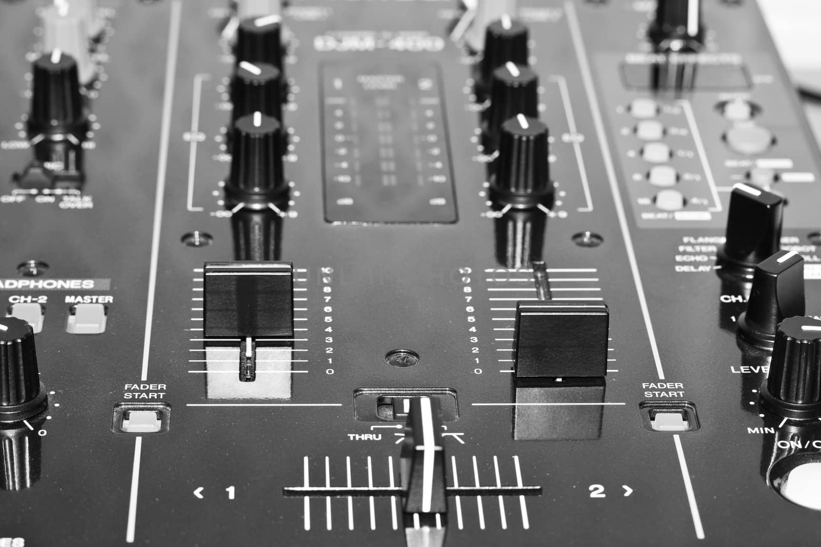 Electronic DJ Mixer close up