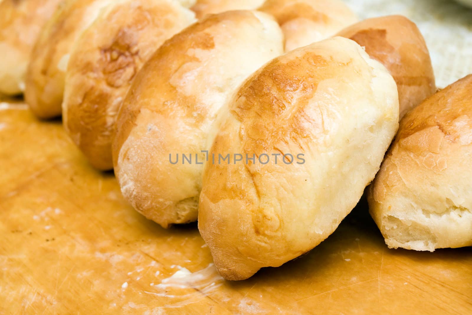 Freshly baked traditional Russian pirogi