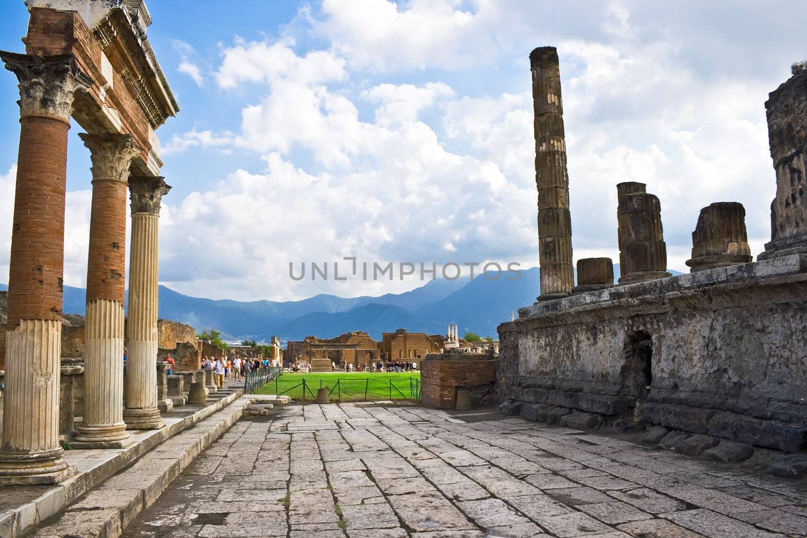 Ancient ruins of an old roman city Pompeii, Italy