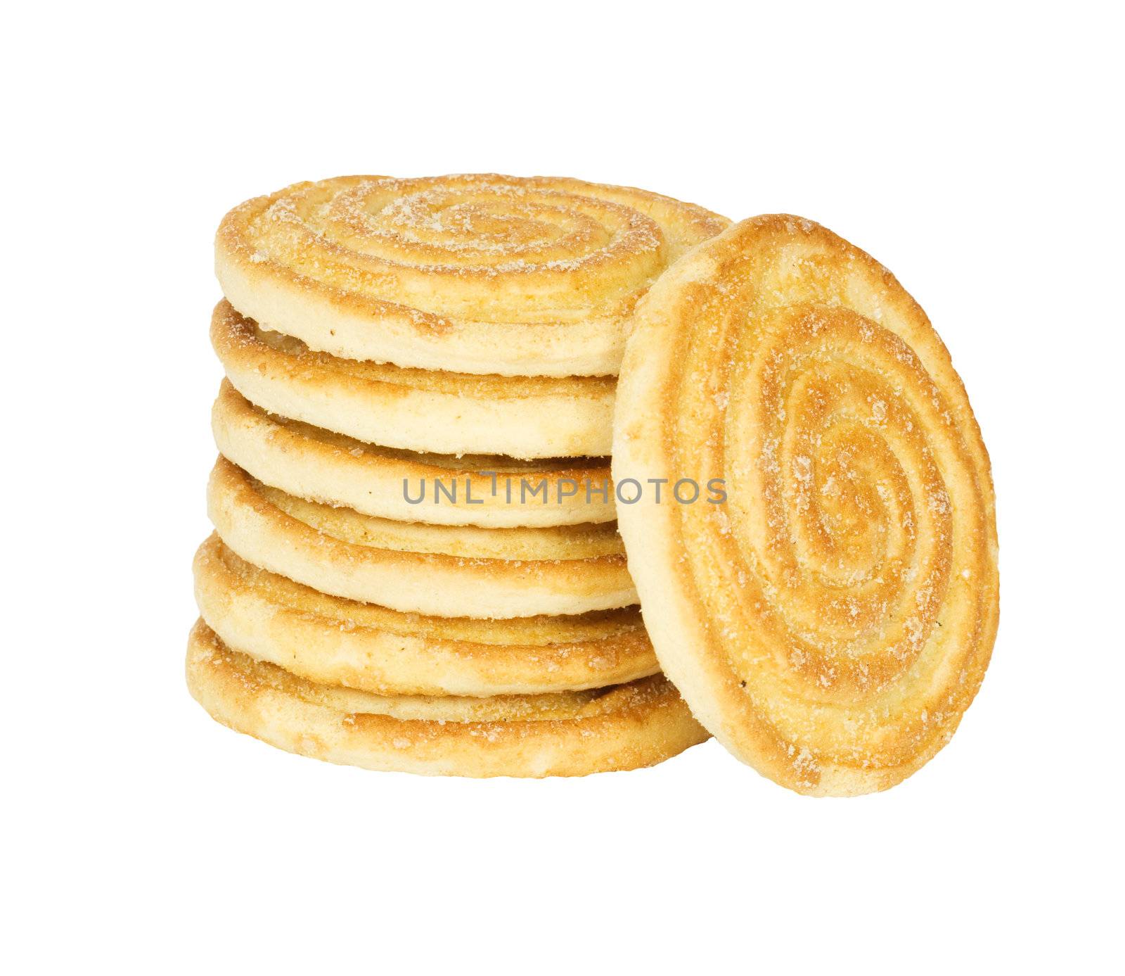 Round cracker stack, isolated 