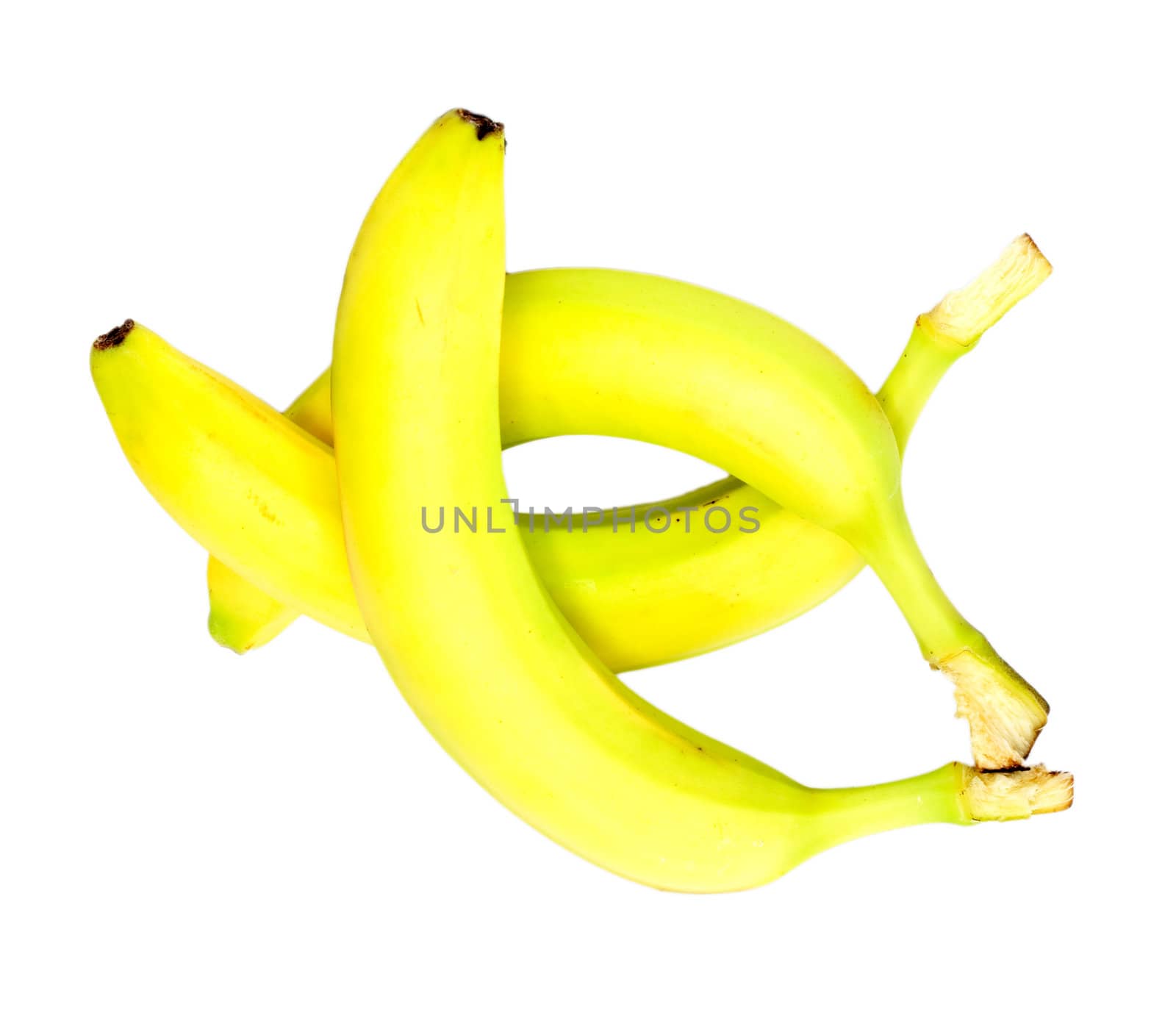 tree bananas isolated on white 