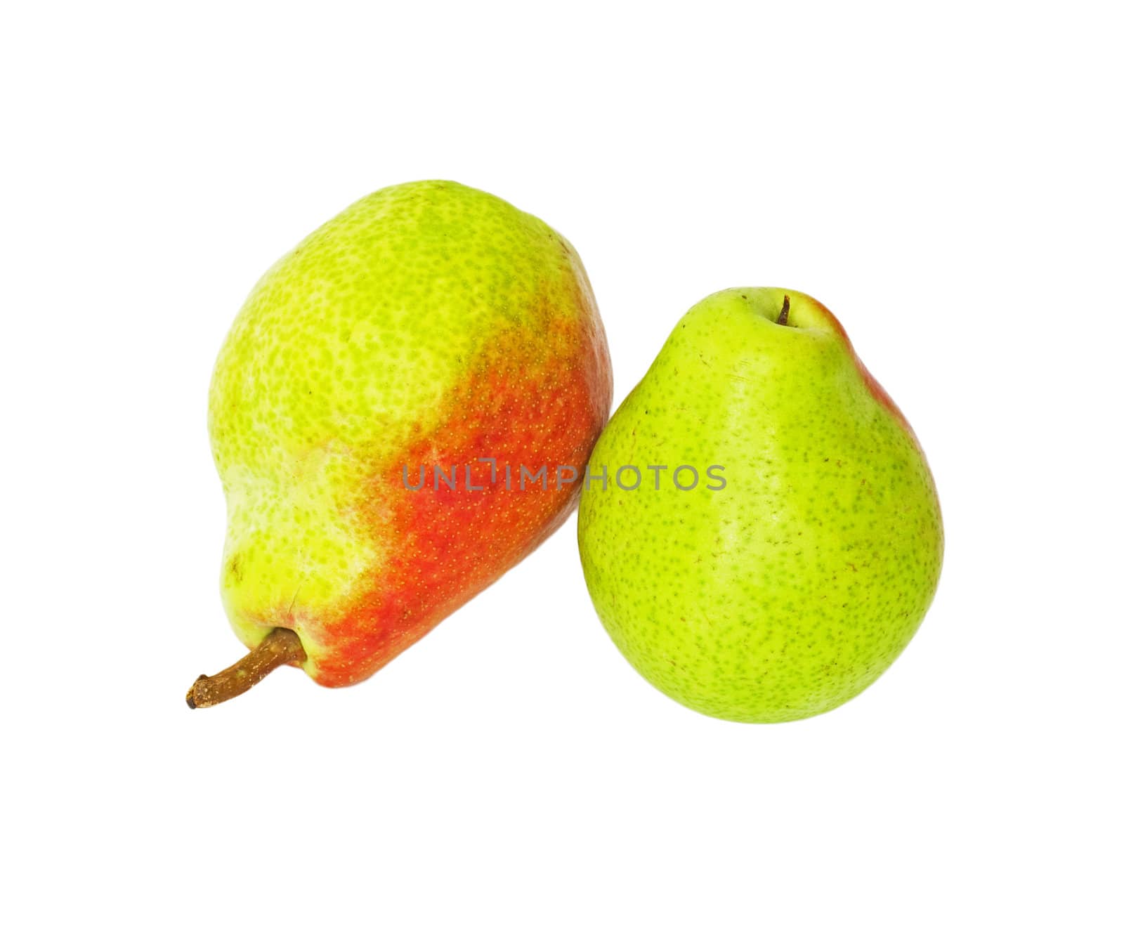 two pears isolated over white 