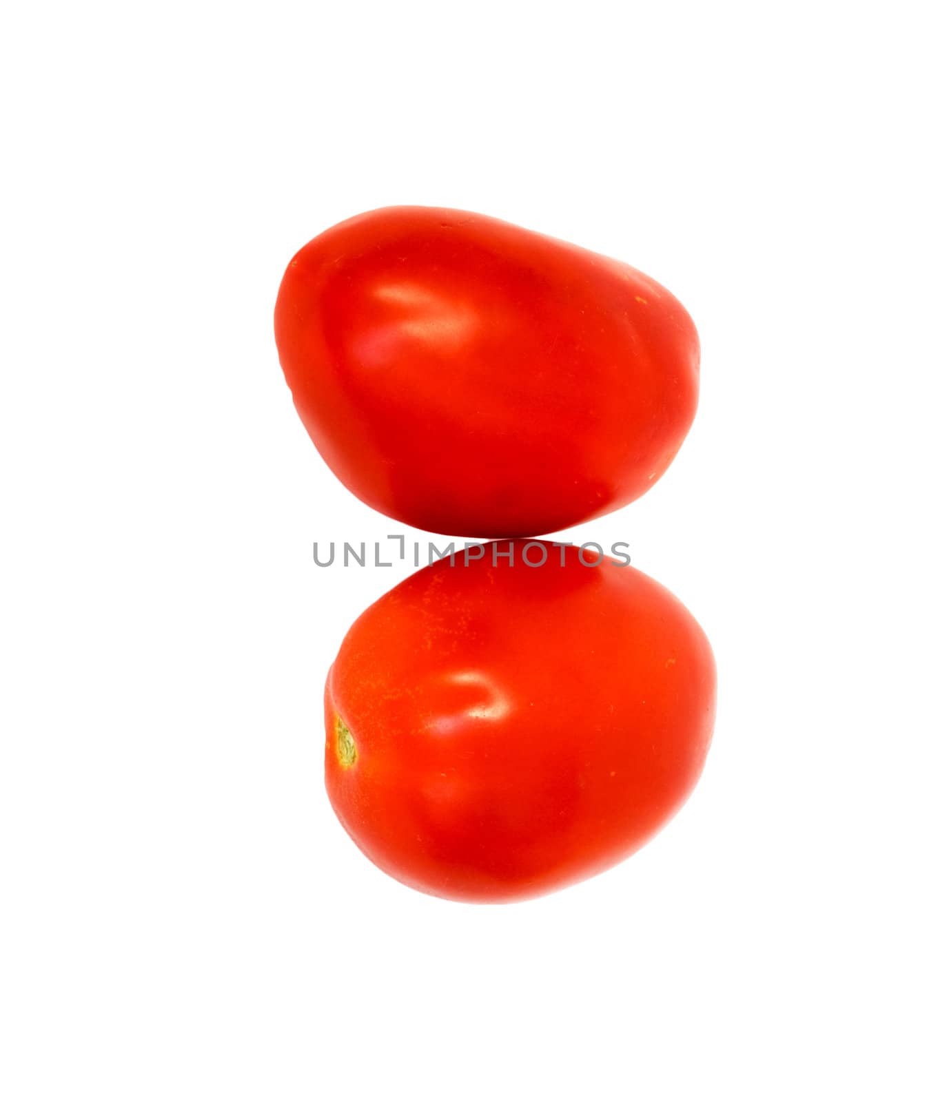 two tomatoes isolated on white  by schankz
