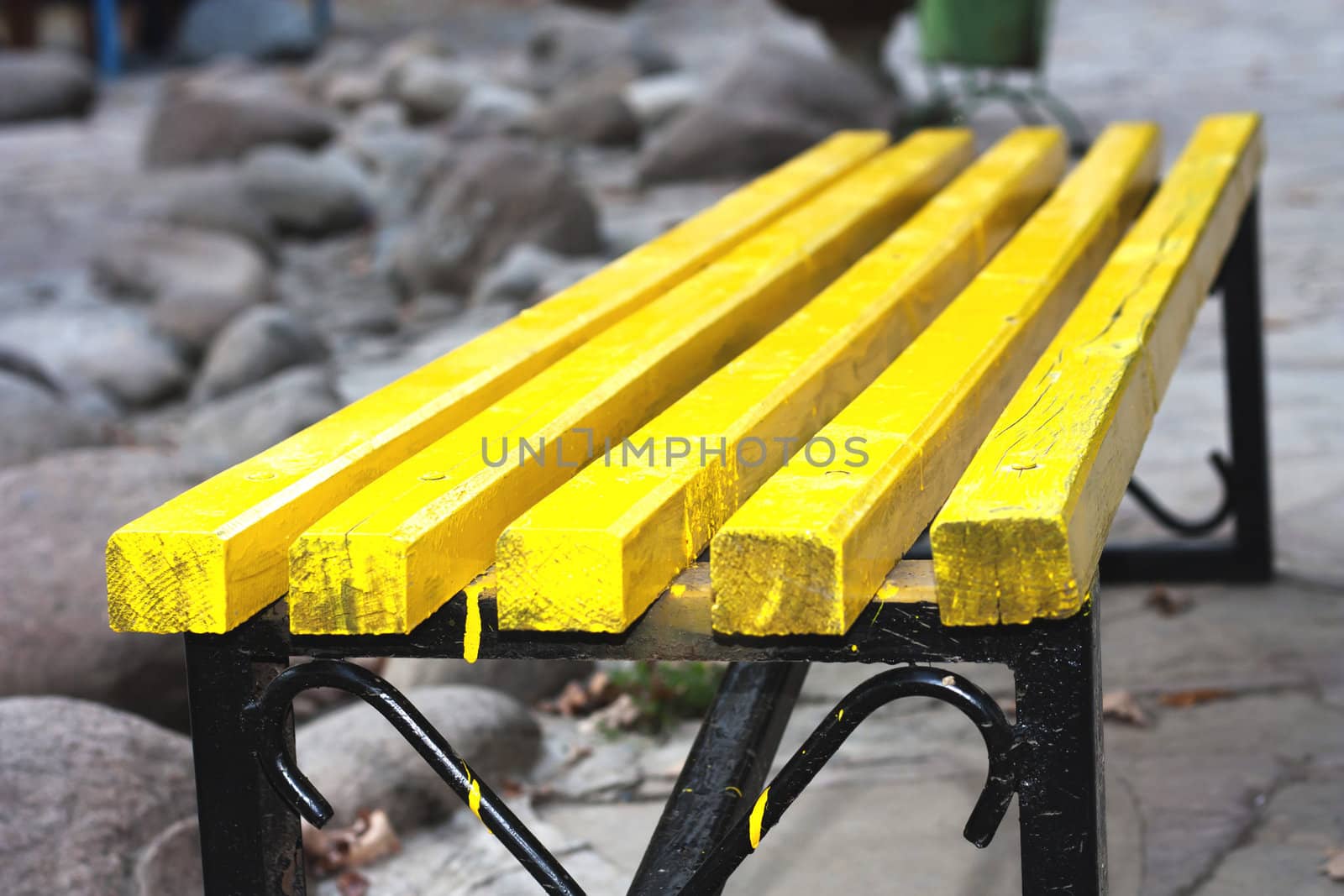 yellow bench by schankz