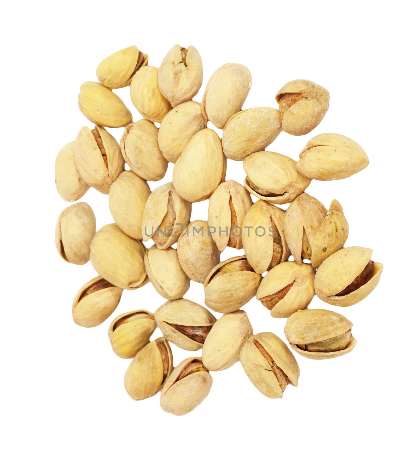 Pistachio on a white background 