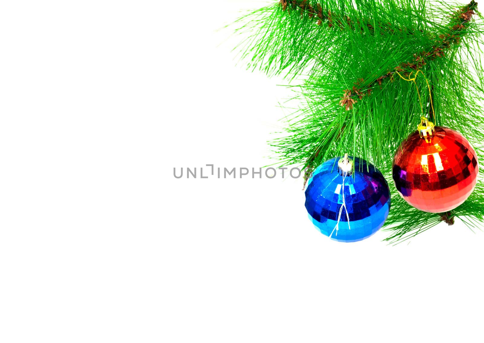 two christmas toys on white background
