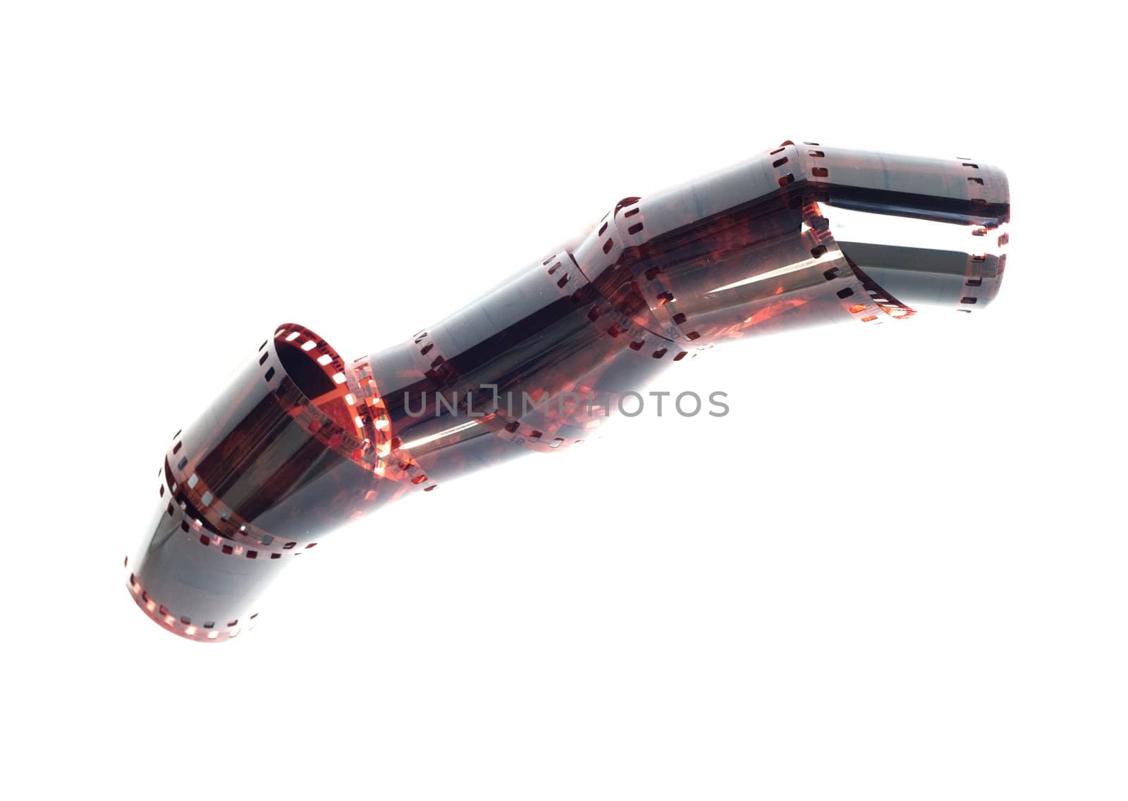 black photo film isolated on white background 