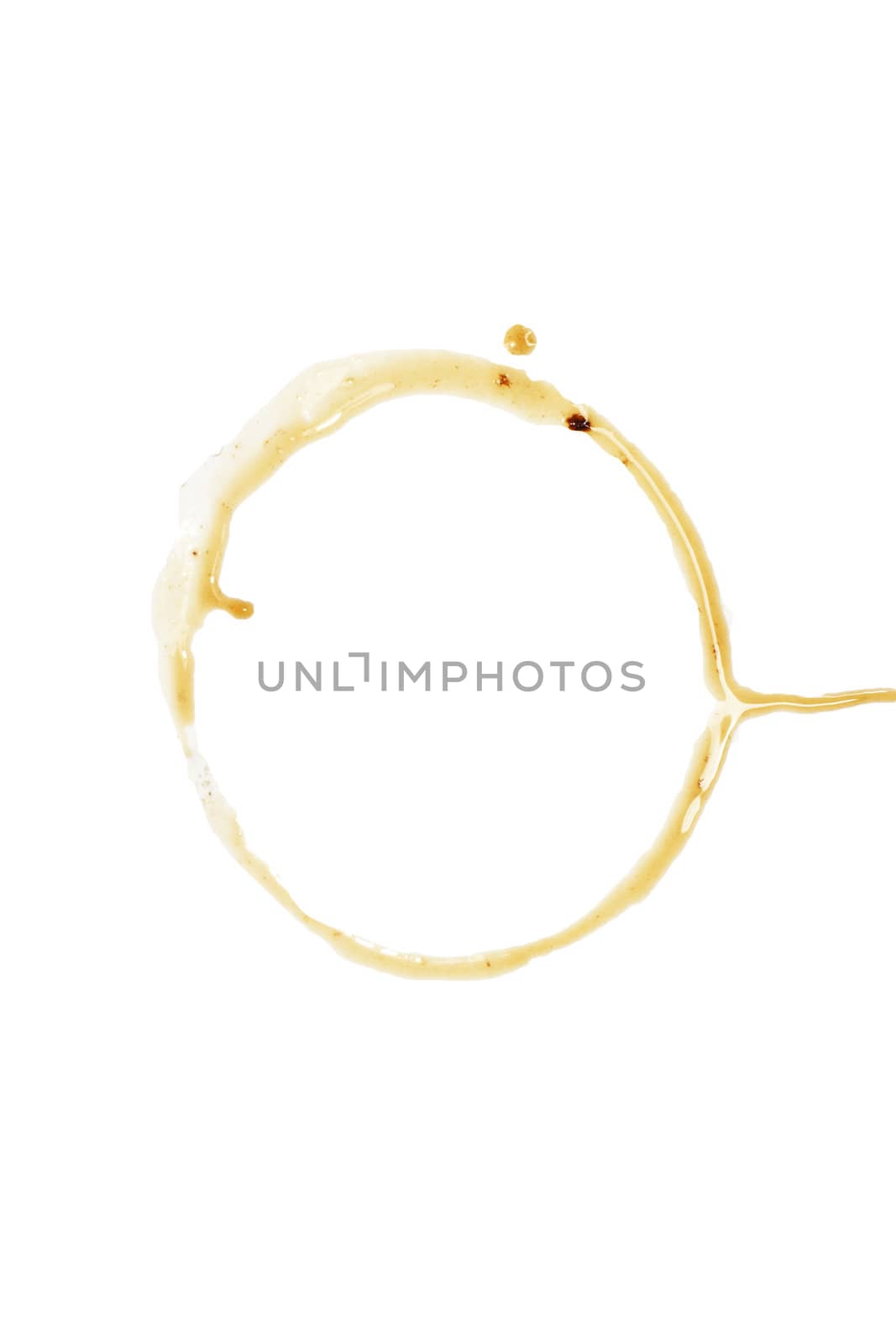 close up of coffee cup marks on white background 