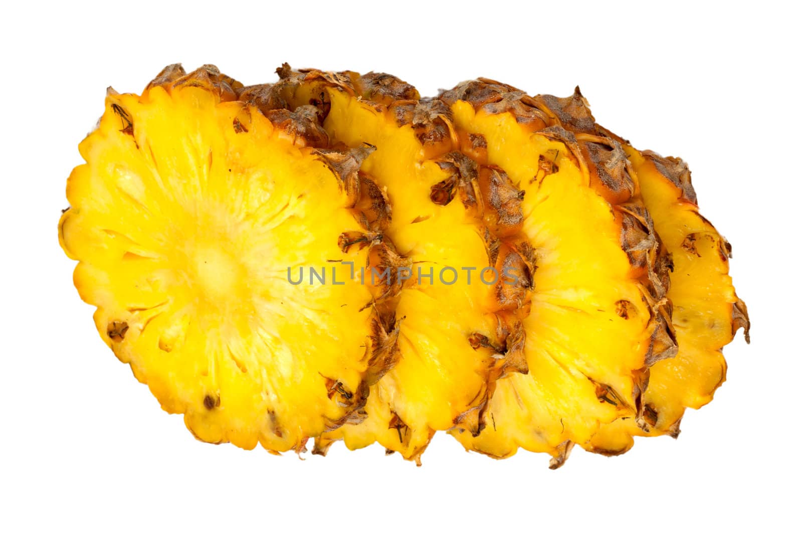 fresh slice pineapple isolated on white background 