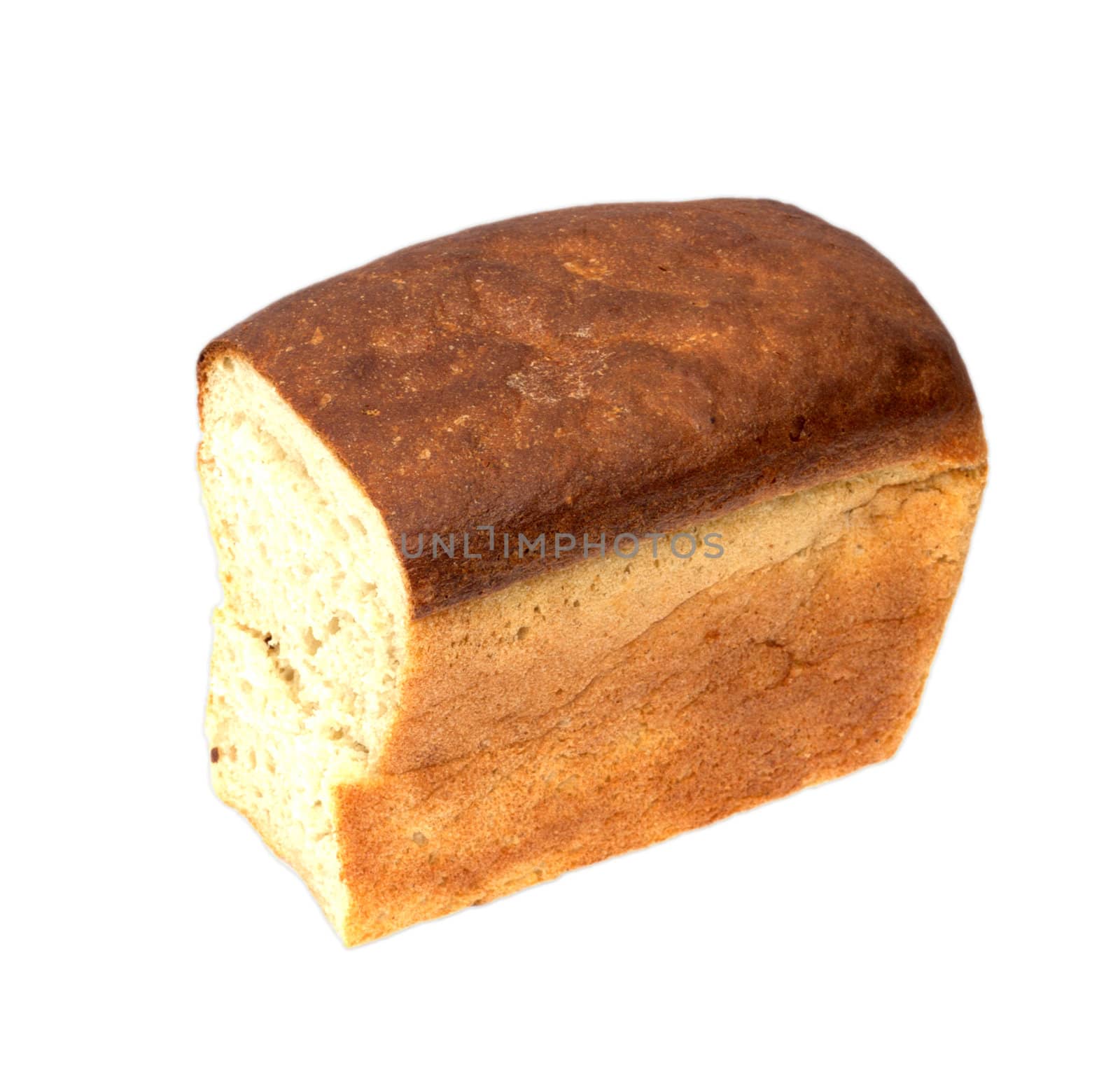 White bread loaf isolated on white background  by schankz